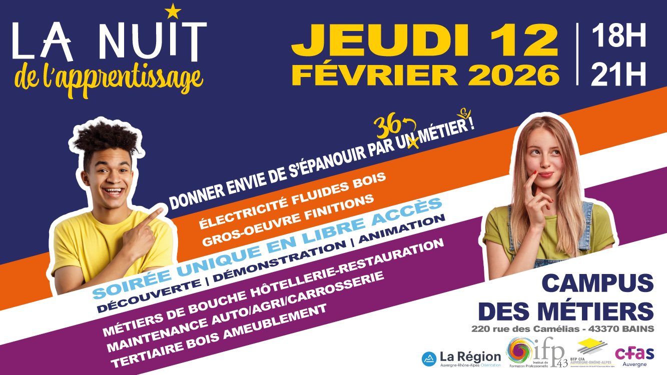 Pop-Up de la 4ème édition de la Nuit de l'Apprentissage, Donner envie de s'épanouir par un métier.